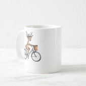 Whimsical Deer Riding a Bicycle - Hand Gezeichnet Kaffeetasse (Vorderseite Links)
