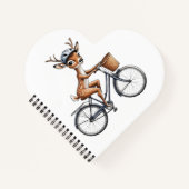 Whimsical Deer Riding a Bicycle - Hand Gezeichnet Notizblock (Vorderseite)