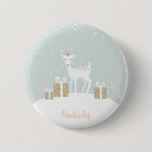 Whimsical Deer Weihnachten Button