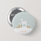Whimsical Deer Weihnachten Button (Vorne & Hinten)