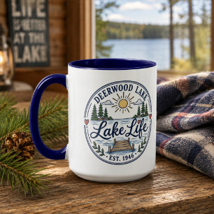 Whimsical Deerwood Lake Dock Pines Lake Leben Tasse