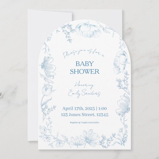 Whimsical Delft Baby Shower Invitation Einladung (Vorderseite)