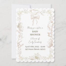 Whimsical Delft Floral Baby Shower Invite Einladung