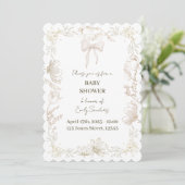 Whimsical Delft Floral Baby Shower Invite Einladung (Stehend Vorderseite)