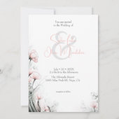 Whimsical Delicate Blush Floral Branch  Einladung (Rückseite)