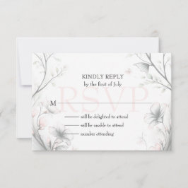 Whimsical Delicate Blush Floral Branch  RSVP Karte