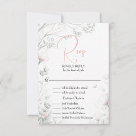 Whimsical Delicate Blush Floral Branch  RSVP Karte