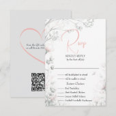 Whimsical Delicate Blush Floral Branch  RSVP Karte (Vorne/Hinten)