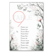 Whimsical Delicate Blush Floral Branch  Tischnummer (Rückseite)