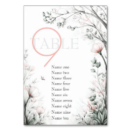 Whimsical Delicate Blush Floral Branch  Tischnummer
