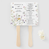 Whimsical Delicate Wildblume Wedding Program Fan Fächer (Vorne und Hinten)