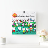 Whimsical Dental Clock Tooth Quadratische Wanduhr (Zuhause)