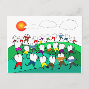 Whimsical Dental Tooth Art Geschenke Postkarte