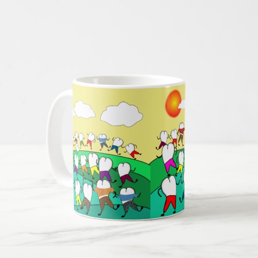 Whimsical Dental Tooth Art Kaffeetasse (Vorderseite Links)