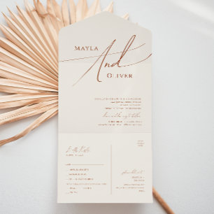 Whimsical Desert   Beige Casual Siegel und Senden All In One Einladung