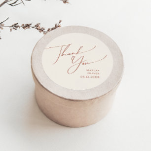 Whimsical Desert   Beige Dankeschön-Hochzeitsgesch Runder Aufkleber