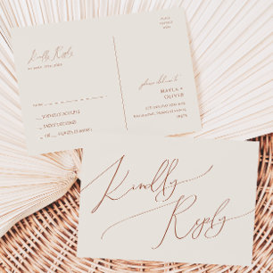 Whimsical Desert   Beige Hochzeits-RSVP Postkarte