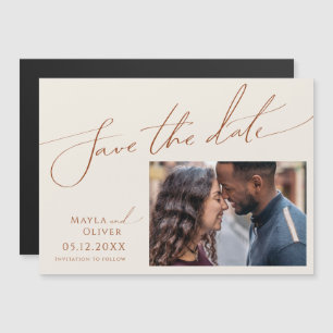 Whimsical Desert Beige Horizontale Save The Date Magneteinladung