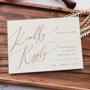 Whimsical Desert Beige Menü Auswahl RSVP Karte