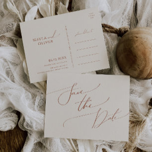 Whimsical Desert   Beige Save The Date Postkarte