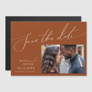 Whimsical Desert   Rost horizontale Save the Date Magneteinladung