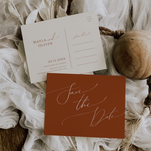 Whimsical Desert | Rust Save The Date Postkarte