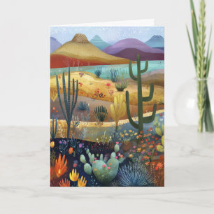 Whimsical Desert Scene Hallo Gruß Karte
