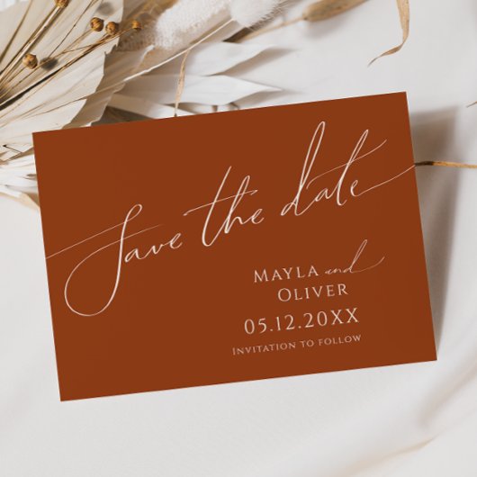 Whimsical Desert | Terracotta Horizontal Save The Date
