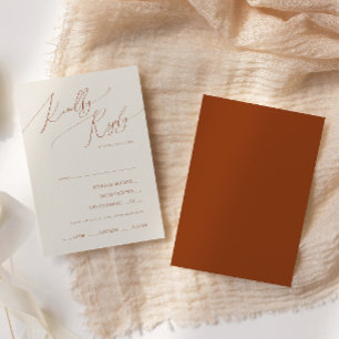 Whimsical Desert Terracotta Menü Auswahl RSVP Kart Karte