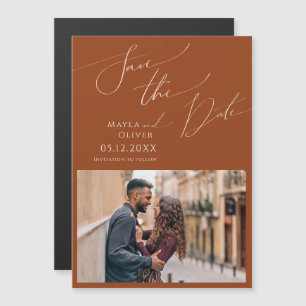 Whimsical Desert   Terracotta Save The Date Magneteinladung