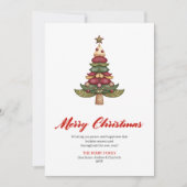 Whimsical Designer Weihnachtsbaum Feiertagskarte (Vorderseite)