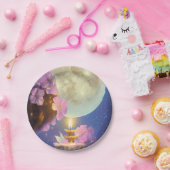 Whimsical Detasy Fantasy Moon Blume Pappteller (Party)