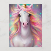 Whimsical Detasy Fantasy Niedlich Kawaii Einicorn Postkarte (Vorderseite)
