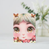 Whimsical Detection Fantasy Niedlich Kawaii Baby W Postkarte (Stehend Vorderseite)