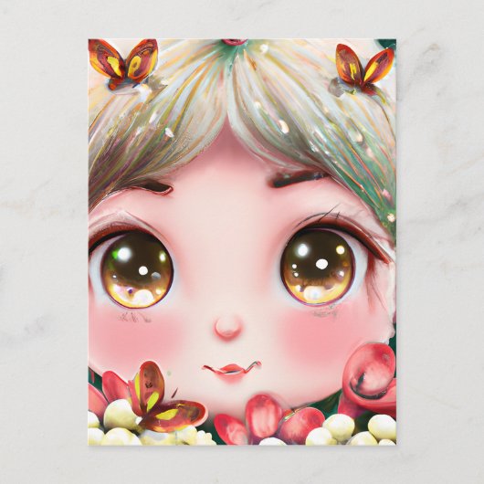 Whimsical Detection Fantasy Niedlich Kawaii Baby W Postkarte (Vorderseite)