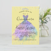 Whimsical Diamond Staub Quinceanera Einladung (Stehend Vorderseite)