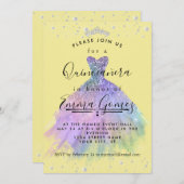Whimsical Diamond Staub Quinceanera Einladung (Vorne/Hinten)