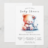 Whimsical Digital Bear Baby Dusche Einladung (Vorne/Hinten)