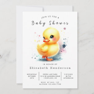 Whimsical Digital Duck Baby Duck Einladung