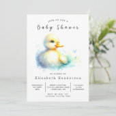 Whimsical Digital Duck Baby Duck Einladung (Stehend Vorderseite)