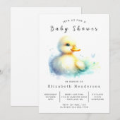 Whimsical Digital Duck Baby Duck Einladung (Vorne/Hinten)