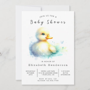Whimsical Digital Duck Baby Duck Einladung
