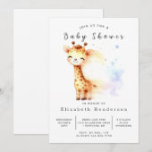 Whimsical Digital Giraffe Baby Dusche Einladung (Vorne/Hinten)