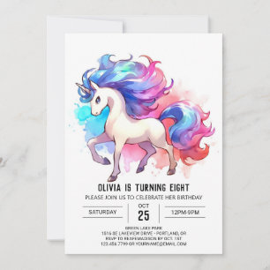 Whimsical Digital Horse zum Geburtstag Einladung
