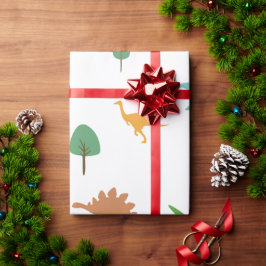 Whimsical Dino Forest Wrapping Paper für Kinder Geschenkpapier