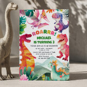 Whimsical Dinosaur Dig Fossil Dino Kindergeburtsta Einladung