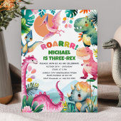 Whimsical Dinosaur Dig Fossil Kinder 3. Geburtstag Einladung