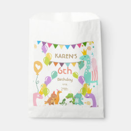 Whimsical Dinosaurier Princess Birthday Geschenktütchen