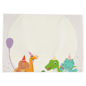 Whimsical Dinosaurier Princess Birthday Große Geschenktüte (Rückseite)