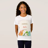 Whimsical Dinosaurier Princess Birthday T-Shirt (Vorne ganz)